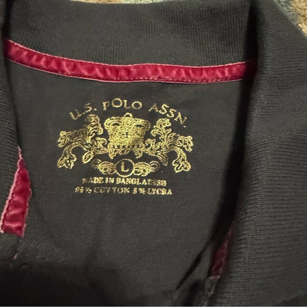 Vintage U.S. Polo Assn. Women’s Gray Polo – Pink Logo – Tagged L Fits Like S - Picture 6 of 6